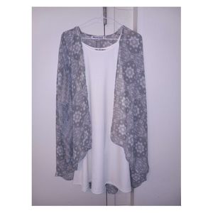 WallFlower Dress Set,  L, Gray n White